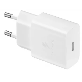 AC Indoor Fast Charger Samsung EP-T1510XWEGEU, USB-C 1-port, 5–9V, 1 m kabelis, balta