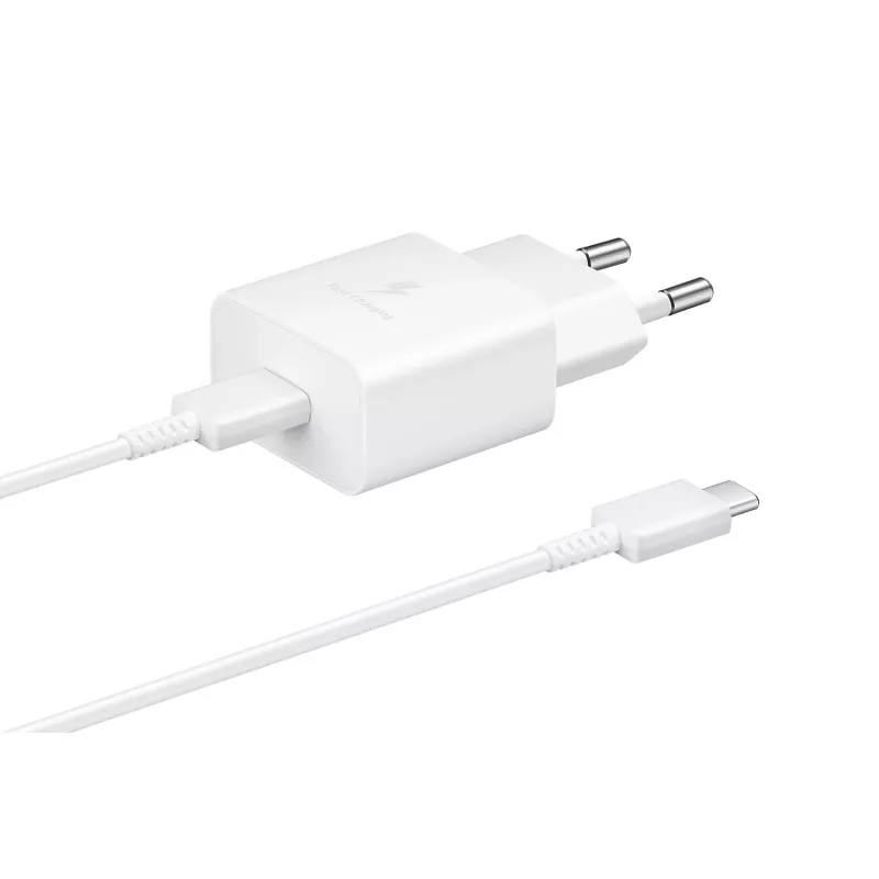 AC Indoor Fast Charger Samsung EP-T1510XWEGEU, USB-C 1-port, 5–9V, 1 m kabelis, balta