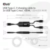 CLUB3D USB Type-C, Y uzlādes kabelis ar 2x USB Type-C, maks. 100W, 1,83m/6ft M/M