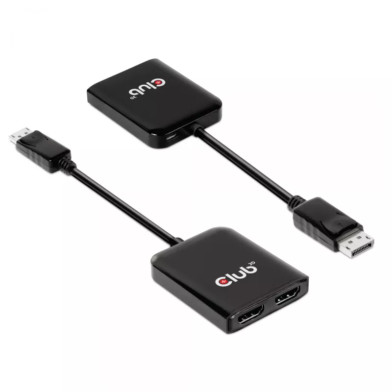 CLUB3D Multi Stream Transport (MST) centrmezgls DisplayPort 1.4–HDMI diviem 4K60Hz monitoriem M/F