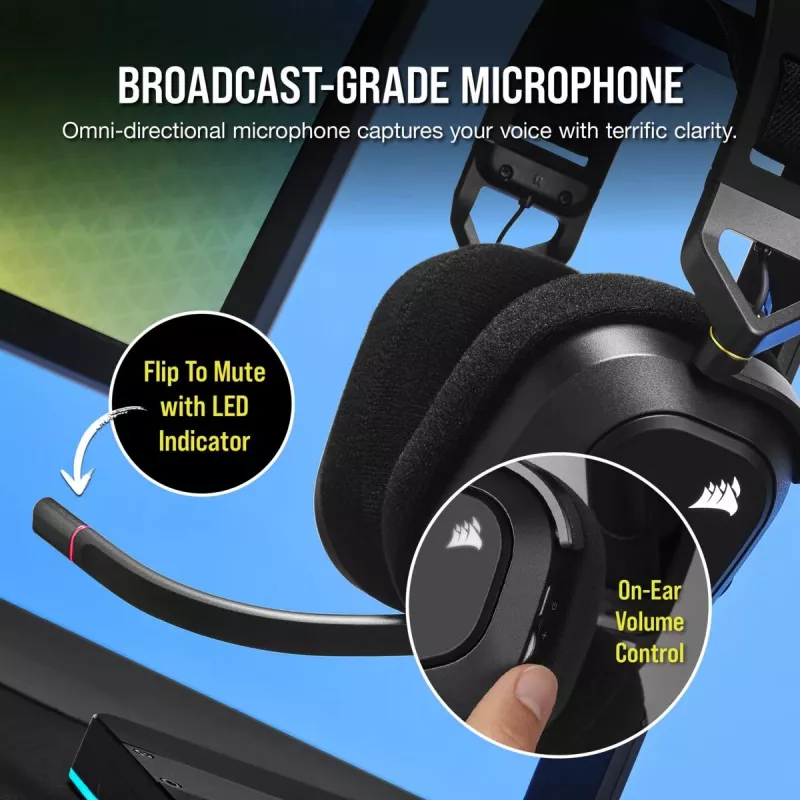 CORSAIR Gaming Headset Hs80 - Wireless - Carbon