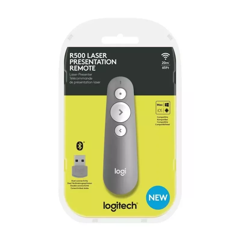 LOGITECH R500 lāzera prezentācijas tālvadības pults pelēka