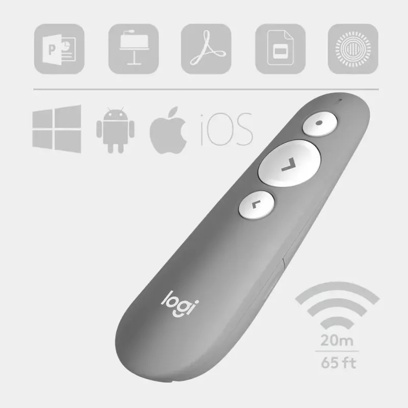 LOGITECH R500 lāzera prezentācijas tālvadības pults pelēka