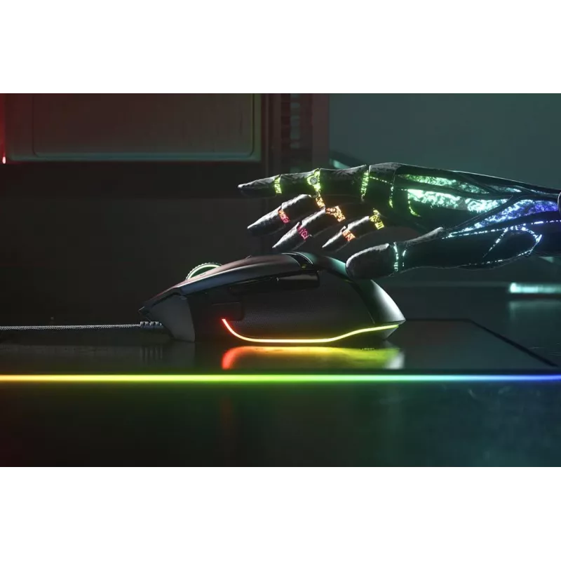 Spēļu pele Razer Basilisk V3, labā roka, optiskā 26 000 DPI, 11 programmējamas pogas, USB Type-A, melna