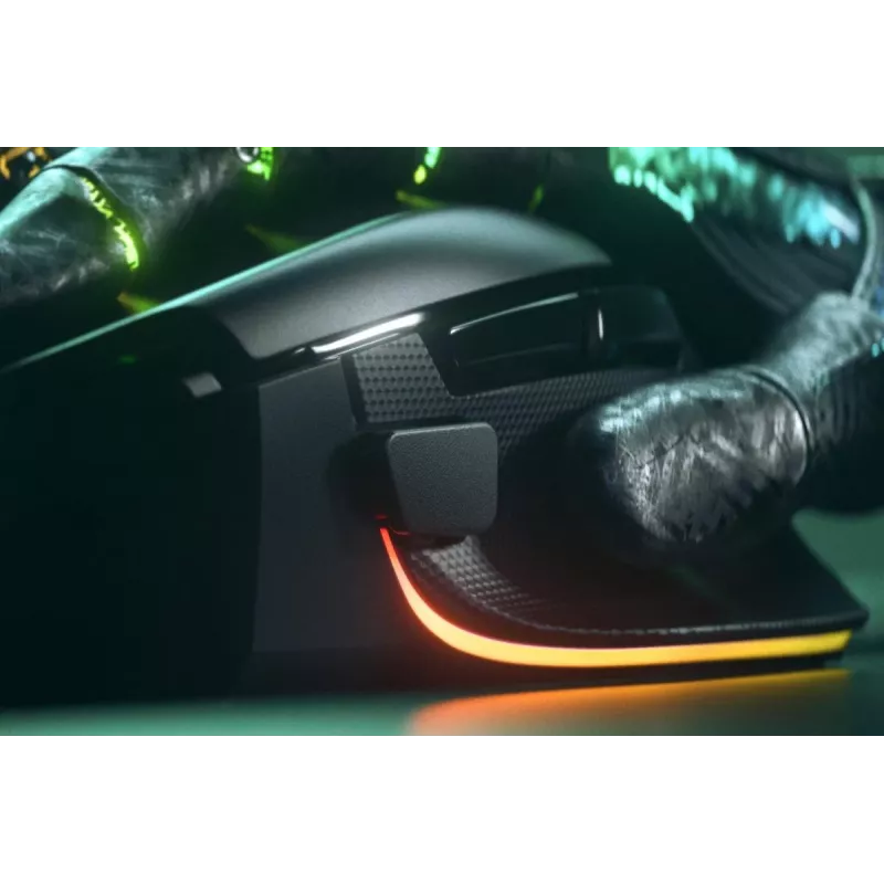 Spēļu pele Razer Basilisk V3, labā roka, optiskā 26 000 DPI, 11 programmējamas pogas, USB Type-A, melna