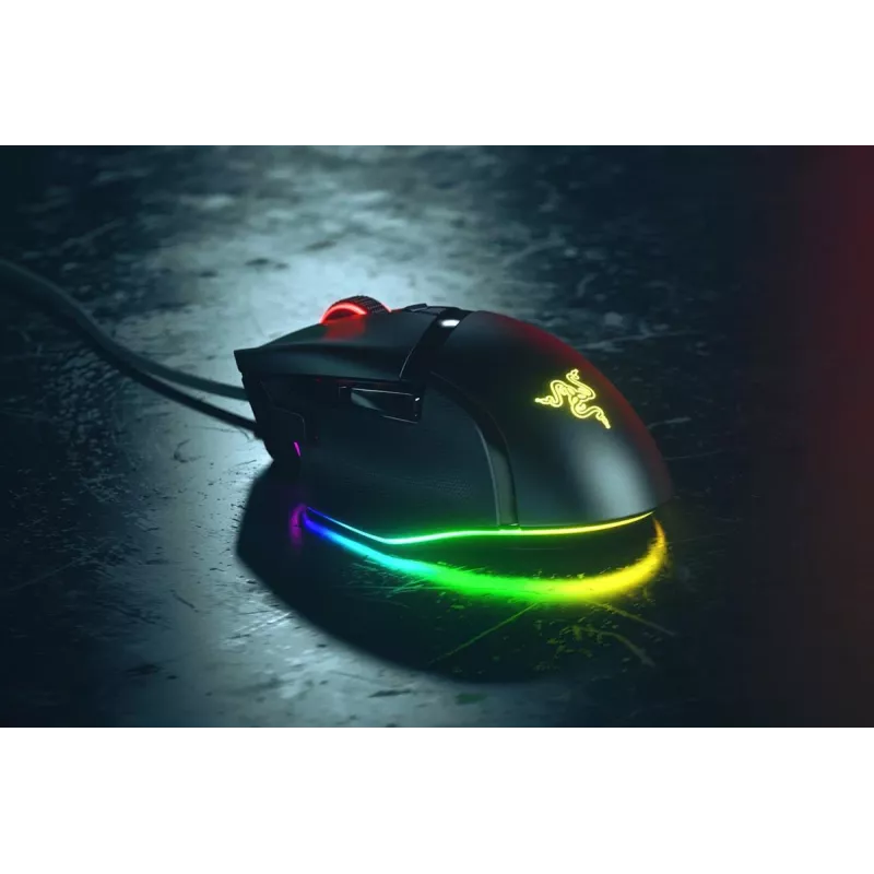 Spēļu pele Razer Basilisk V3, labā roka, optiskā 26 000 DPI, 11 programmējamas pogas, USB Type-A, melna