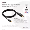 CLUB3D HDMI uz USB Type-C 4K60Hz aktīvais kabelis M/M 1,8 m/6 pēdas