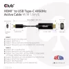 CLUB3D HDMI uz USB Type-C 4K60Hz aktīvais kabelis M/M 1,8 m/6 pēdas