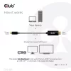 CLUB3D HDMI uz USB Type-C 4K60Hz aktīvais kabelis M/M 1,8 m/6 pēdas