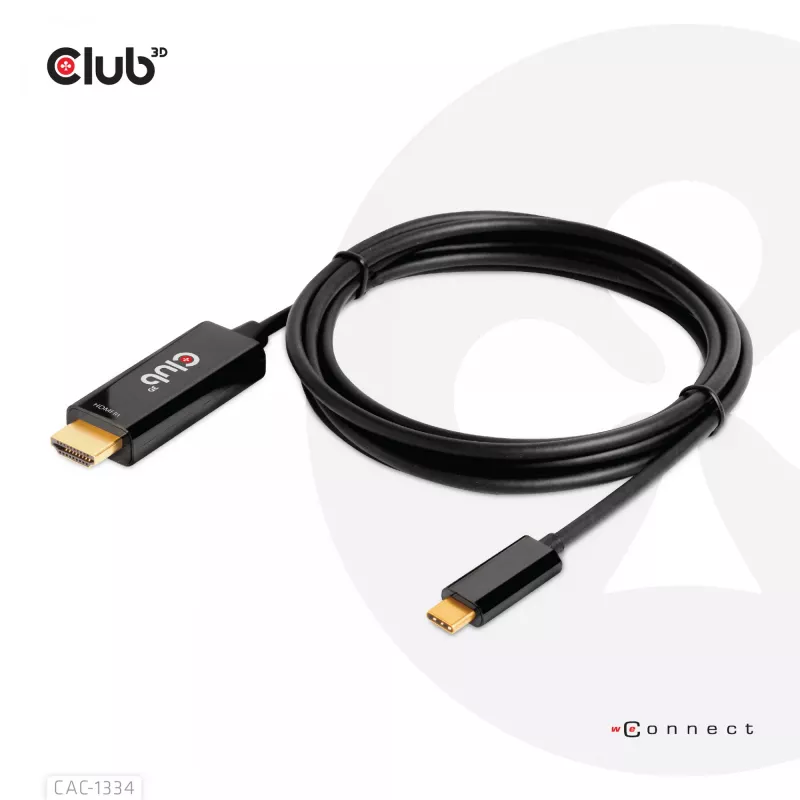 CLUB3D HDMI uz USB Type-C 4K60Hz aktīvais kabelis M/M 1,8 m/6 pēdas
