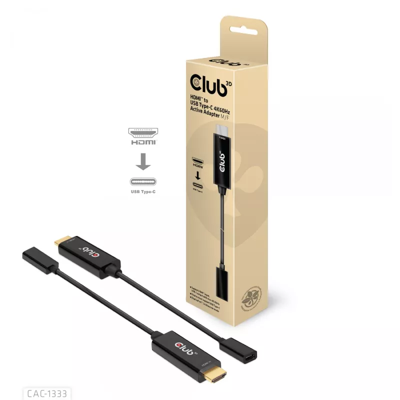 CLUB3D HDMI uz USB Type-C aktīvais adapteris 4K60Hz M/F