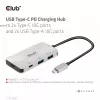 CLUB3D USB Gen2 Type-C PD uzlādes centrs ar 2x Type-C 10G portiem un 2x USB Type-A 10G portiem