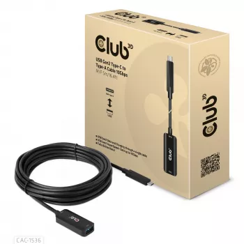CLUB3D USB Gen2 Type-C uz Type-A kabelis 10Gbps M/F 5m/16.4ft