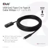 CLUB3D USB Gen2 Type-C uz Type-A kabelis 10Gbps M/F 5m/16.4ft
