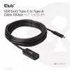 CLUB3D USB Gen2 Type-C uz Type-A kabelis 10Gbps M/F 5m/16.4ft