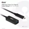 CLUB3D USB Gen2 Type-C uz Type-A kabelis 10Gbps M/F 5m/16.4ft