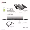 CLUB3D USB Gen1 Type-C Triple Display DP Alt mode Displaylink Dynamic PD Charging Dock ar 120 W barošanas bloku