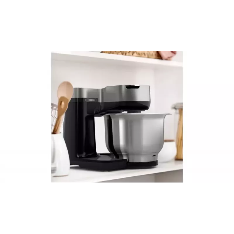 Bosch Serie 2 MUMS2VM00 virtuves kombains 900 W 3,8 l melns, sudrabains