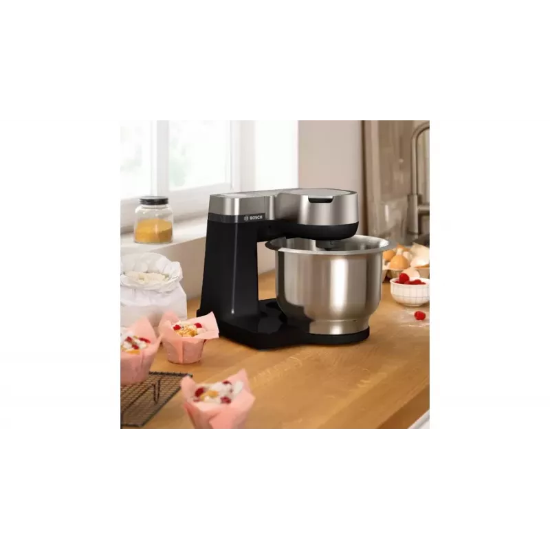 Bosch Serie 2 MUMS2VM00 virtuves kombains 900 W 3,8 l melns, sudrabains