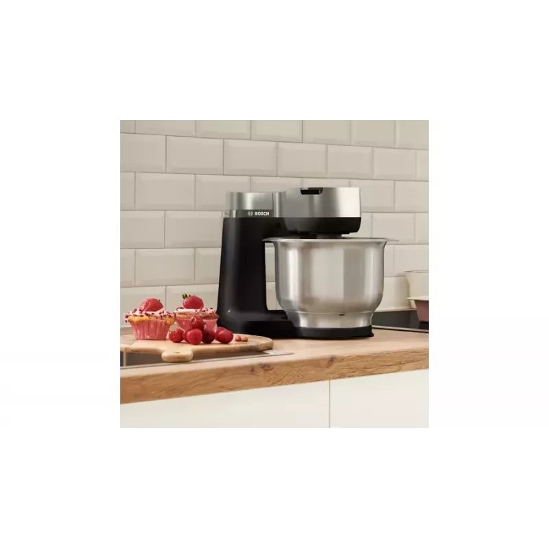 Bosch Serie 2 MUMS2VM00 virtuves kombains 900 W 3,8 l melns, sudrabains