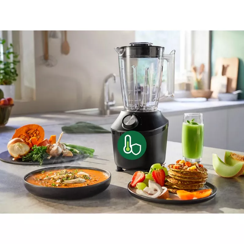 Philips 3000 sērijas HR2191/01 blenderis 2 L Galda blenderis 600 W Melns, Caurspīdīgs