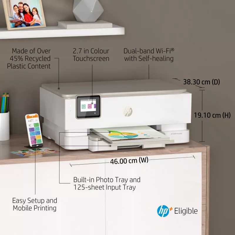 HP ENVY Inspire 7220e Bezvadu Daudzfunkciju Krāsu Printeris, Instant Ink; Kopētājs, Skenētājs