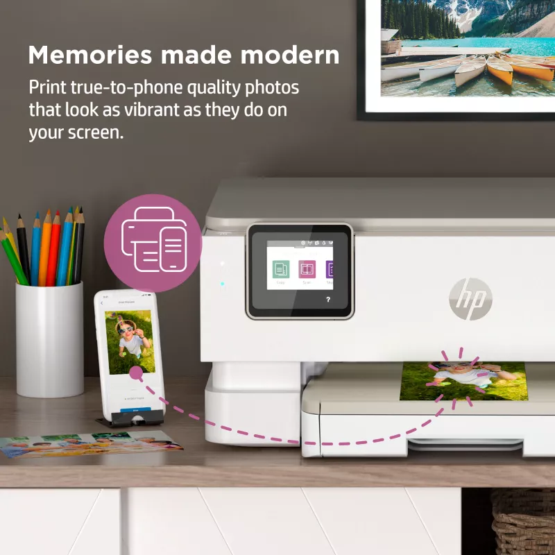 HP ENVY Inspire 7220e Bezvadu Daudzfunkciju Krāsu Printeris, Instant Ink; Kopētājs, Skenētājs