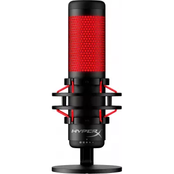 HyperX QuadCast - USB mikrofons (melns-sarkans) - sarkans apgaismojums