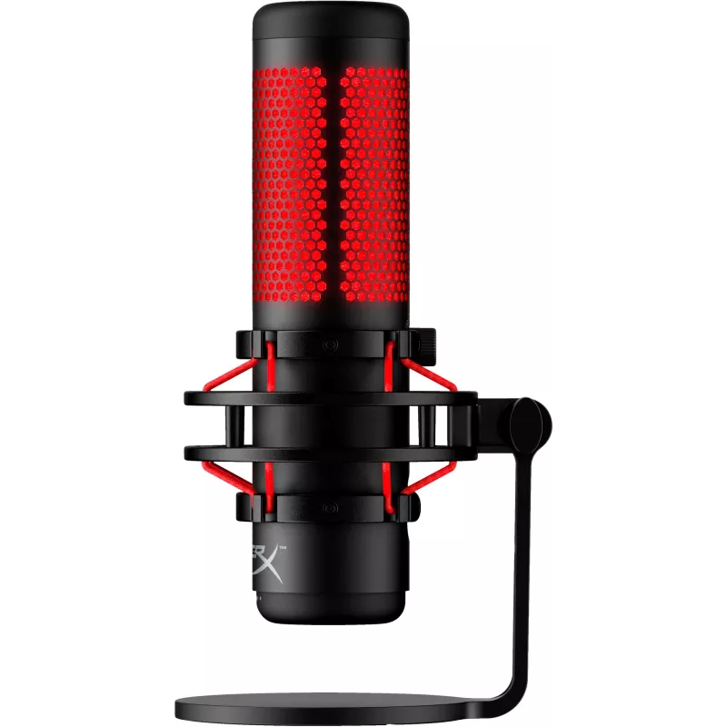 HyperX QuadCast - USB mikrofons (melns-sarkans) - sarkans apgaismojums