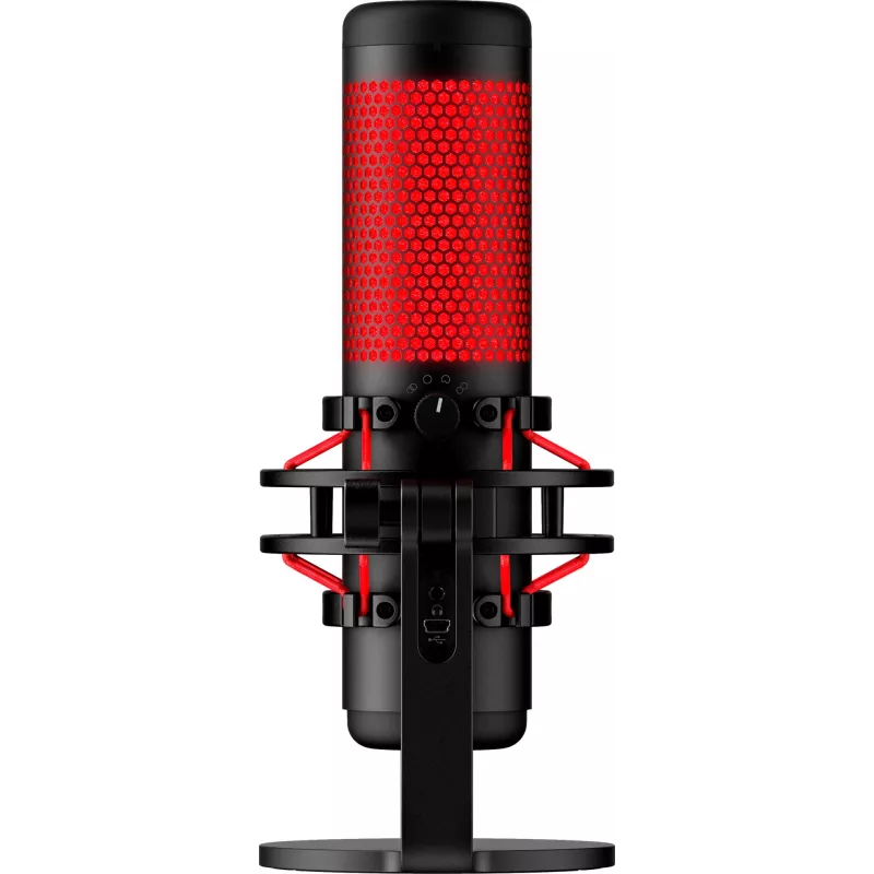 HyperX QuadCast - USB mikrofons (melns-sarkans) - sarkans apgaismojums