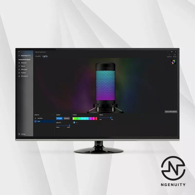HyperX QuadCast S - USB mikrofons (melnpelēks) - RGB apgaismojums