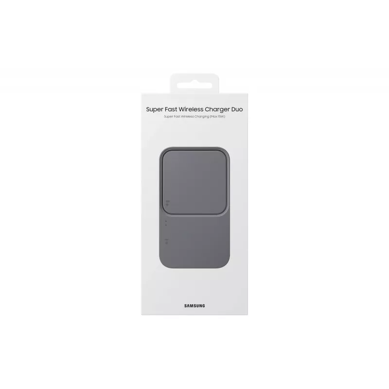 Bezvadu iekštelpu USB lādētājs Samsung EP-P5400 — 15 W, pelēks, paredzēts viedtālrunim, austiņām, viedpulkstenim