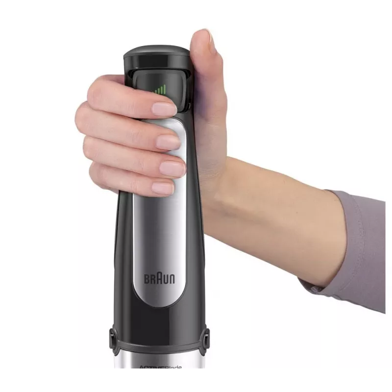 Braun MQ 7000X 0,6 L Iegremdējamais blendētājs 1000 W Melns, Satīna tērauda