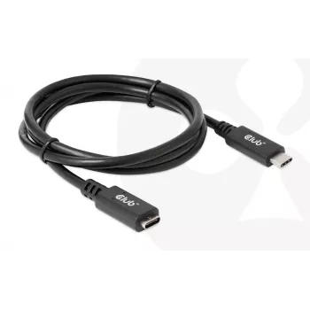 USB Gen1 Type-C pagarinātāja kabelis CLUB3D CAC-1531, 1 m, USB-C vīr. uz 2× USB-C siev., 5 Gbps, 60W PD, 4K@60Hz