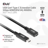 USB Gen1 Type-C pagarinātāja kabelis CLUB3D CAC-1531, 1 m, USB-C vīr. uz 2× USB-C siev., 5 Gbps, 60W PD, 4K@60Hz