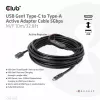 CLUB3D USB Gen1 Type-C uz Type-A aktīvais adaptera kabelis 5Gbps M/F 10m