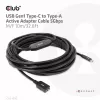 CLUB3D USB Gen1 Type-C uz Type-A aktīvais adaptera kabelis 5Gbps M/F 10m
