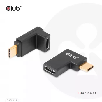 USB Type-C Gen2 leņķa adapteru komplekts (2 gab.) CLUB3D CAC-1528 — USB-C uz USB-C, atbalsta 4K@120Hz