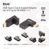 USB Type-C Gen2 leņķa adapteru komplekts (2 gab.) CLUB3D CAC-1528 — USB-C uz USB-C, atbalsta 4K@120Hz