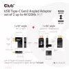 USB Type-C Gen2 leņķa adapteru komplekts (2 gab.) CLUB3D CAC-1528 — USB-C uz USB-C, atbalsta 4K@120Hz