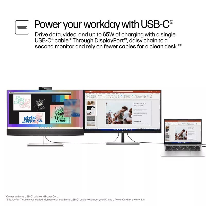 HP E-Series E27m G4 QHD USB-C konferences monitors, 68,6 cm (27 colli), 2560 x 1440 pikseļi, Quad HD, LCD, 5 ms, Melns