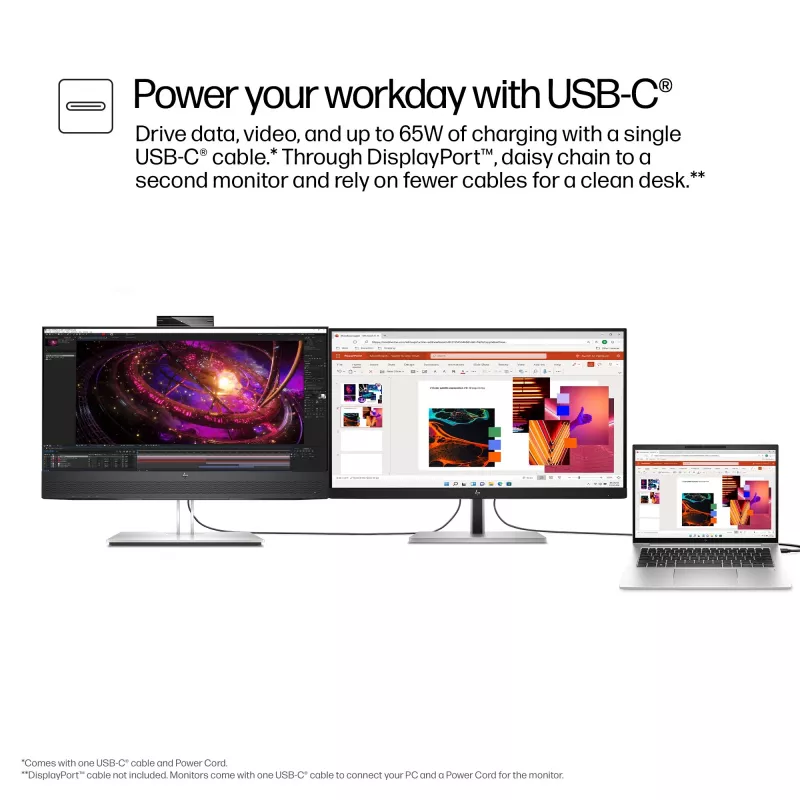 HP E24m G4 FHD USB-C konferences monitors, 60,5 cm (23,8 colli), 1920 x 1080 pikseļi, Full HD, LCD, 5 ms, Melns