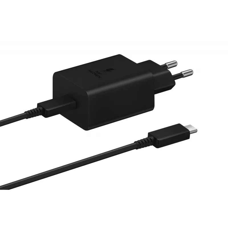 Samsung EP-T4510 universāls ātrās uzlādes iekštelpu AC lādētājs 45W USB-C PD 3.0 melns