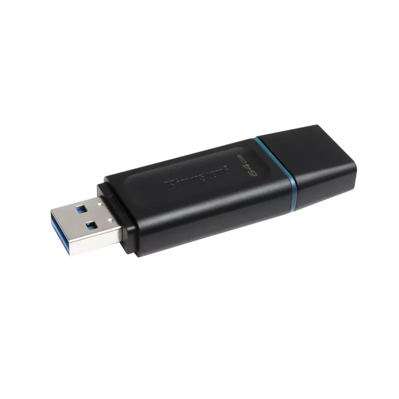 USB zibatmiņa Kingston DataTraveler Exodia 64 GB USB 3.2, melna un zilganzaļa