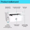 Daudzfunkciju lāzerprinteris HP LaserJet MFP M140w — Melnbalts, 20 lpp/min, 600×600 DPI, A4, Wi‑Fi, Ethernet, Balts