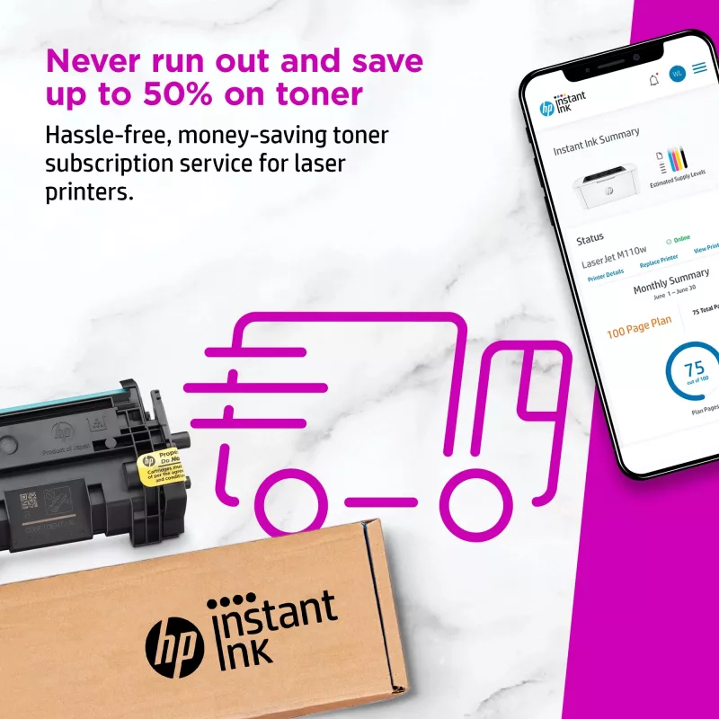 HP LaserJet M110w printeris, lāzeris, 600 x 600 DPI, A4, 20 lpp/min, tīklam gatavs, balts