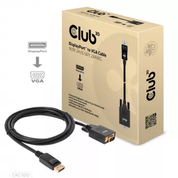 DisplayPort to VGA kabelis M/M CLUB3D CAC-1012 2m