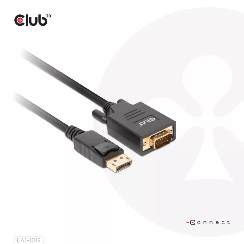 DisplayPort to VGA kabelis M/M CLUB3D CAC-1012 2m