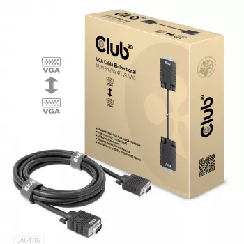 VGA kabelis, divvirzienu, M/M, 3 m, 28AWG, CLUB3D CAC-1703