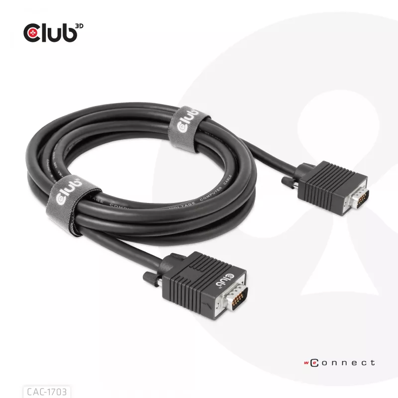VGA kabelis, divvirzienu, M/M, 3 m, 28AWG, CLUB3D CAC-1703